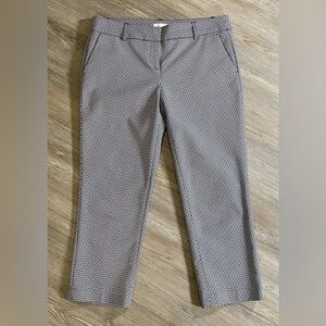 Dalia Cropped Pants with Geometric Cotton Print Pant Black, White, Royal Blue